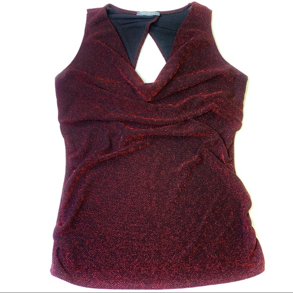 SUZY SHIER | Metallic Shimmer Sleeveless Blouse - Picture 3 of 9